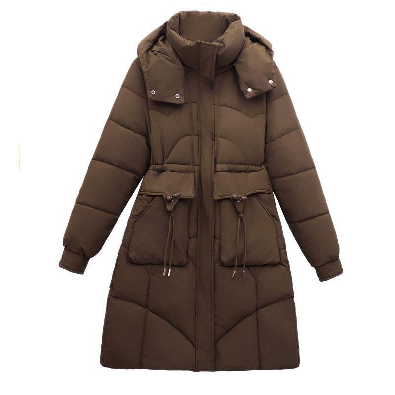 Хлопковая куртка для женщин средней длины в корейском стиле с пуговицами-рожками, утолщенная новая для матери среднего возраста
