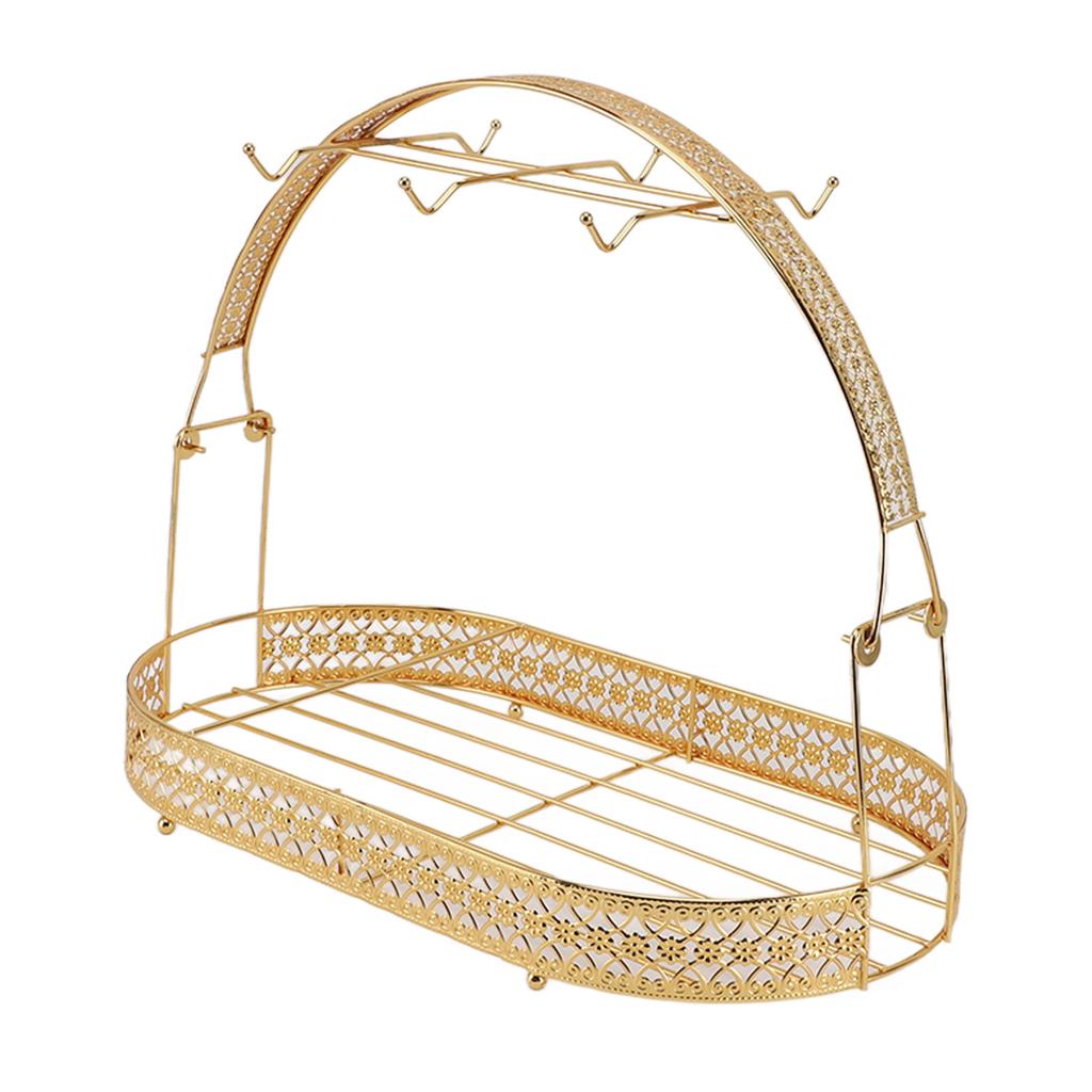 Подставка-держатель для кружек Железный Органайзер для кофейных чашек и тарелок Сушилка для кружек Стойка для хранения с 6 крючками для