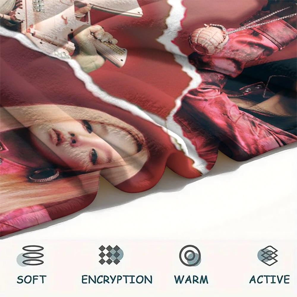 1 шт. Фланелевое одеяло с принтом Gidle, Высококачественное, Удобное для всех сезонов, Декор для дома, Тепло и уют, Идеально подходит для подарков