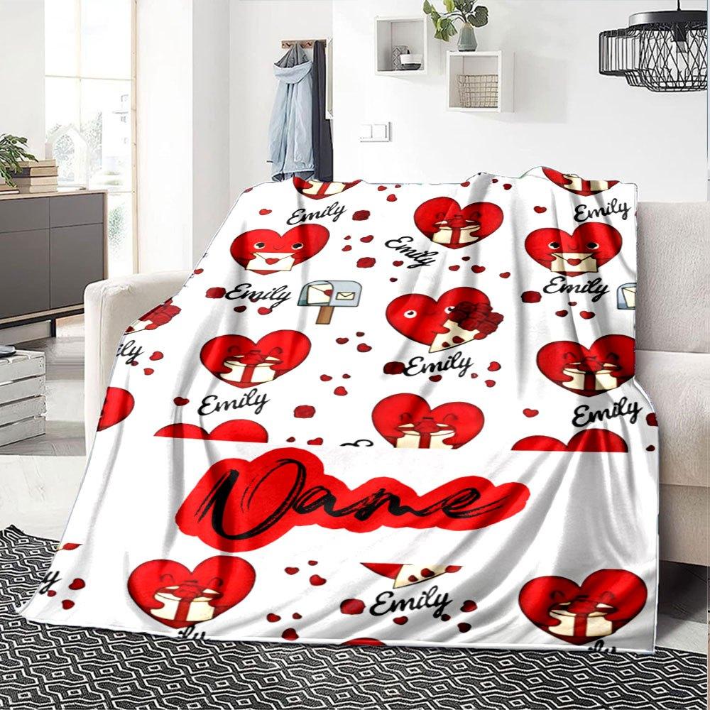 Love And Mail Throw Customizable Blanket Personalized Text Durable Comfort Suitable For Sofa Couch Office Bed Picnics All Season Use Modern Perfect