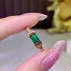 Прямоугольное скошенное кольцо-сокровище с имитацией изумруда, женское маленькое кольцо с покрытием из розового золота
