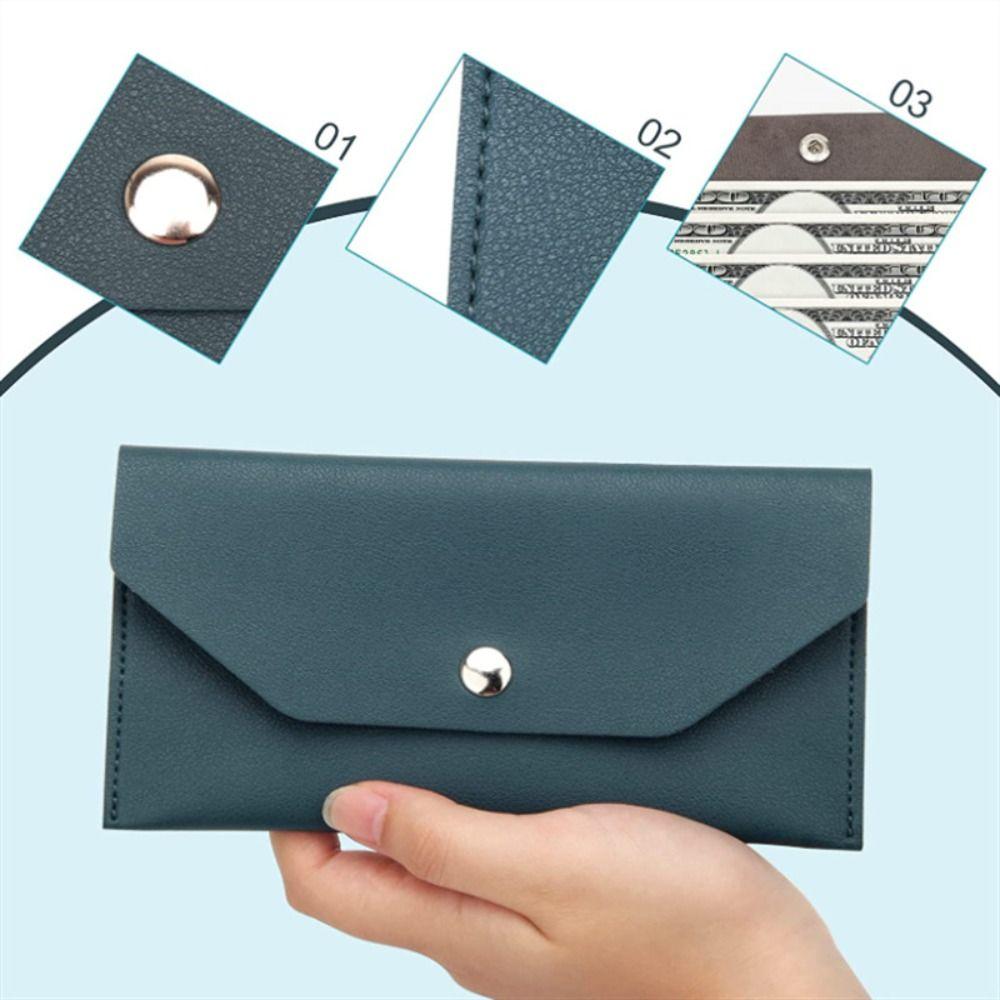 Ultra-thin Cash Envelope Wallet Wear-resistant PU Leather Money Binder Organizer Waterproof Money Pouch Holder Male Female