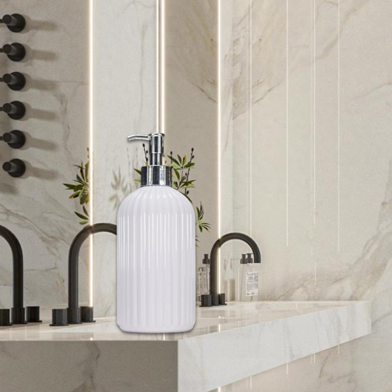Дозатор для мыла 500 мл с помпой, Современный полосатый дозатор для мыла для ванной, Дозатор для жидкости для мытья посуды для кухни, Жидкое мыло для рук