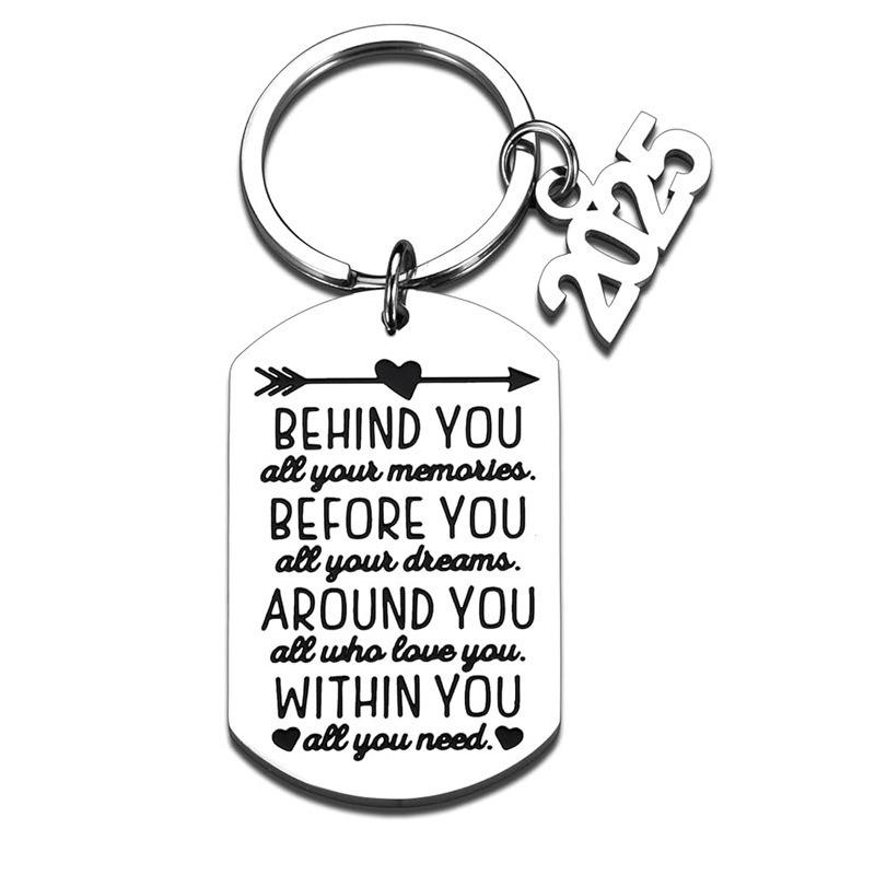 Stainless Steel Keychain for 2025 Graduation - University & High School Senior Gift In European and American Style