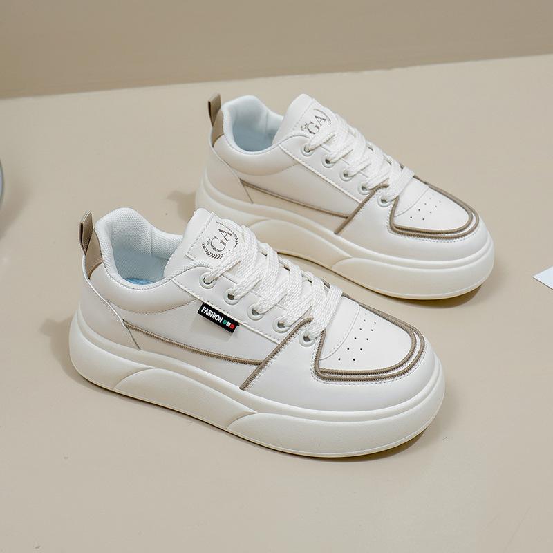 White Shoes Fashionable Autumn New Platform Height Increasing Breathable Casual Shoes for Students