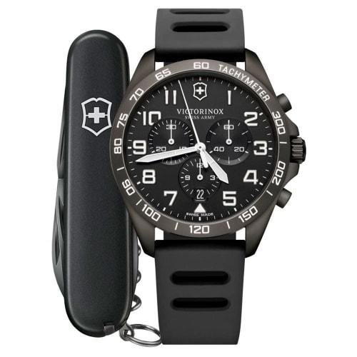 VICTORINOX FIELDFORCE SPORT CHRONO Black Edition Watch (241926.1) - Gift, Quartz Movement, Multi-Tool