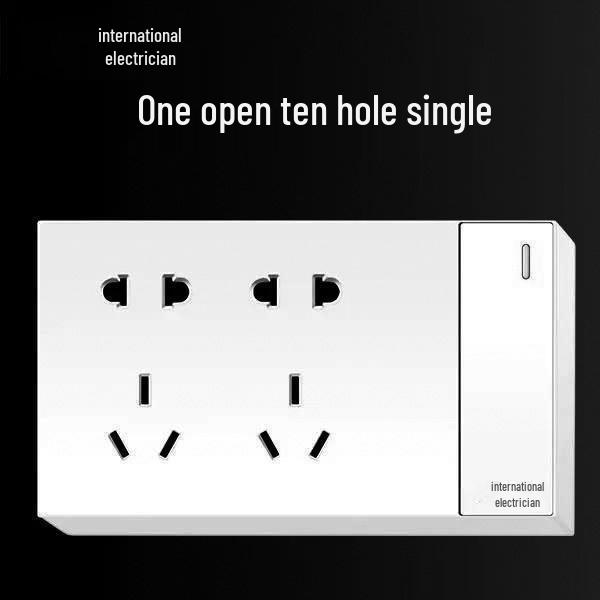 Сверхтонкая 16A накладная электрическая розетка с пятиконтактной настенной панелью для бытового использования и использования с кондиционером