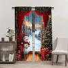 2pcs DIY Merry Christmas Curtains Polyester Happy Curtain Set Christmas Curtain Set  Home Decor