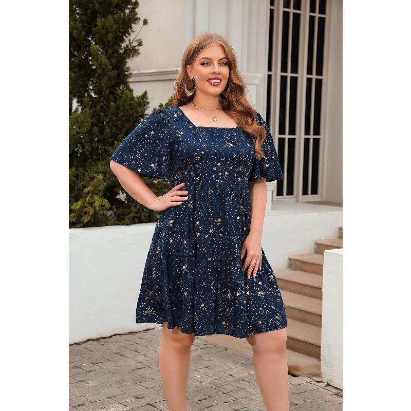 Летнее женское платье больших размеров с принтом, повседневное свободное платье, коктейльное вечернее элегантное платье