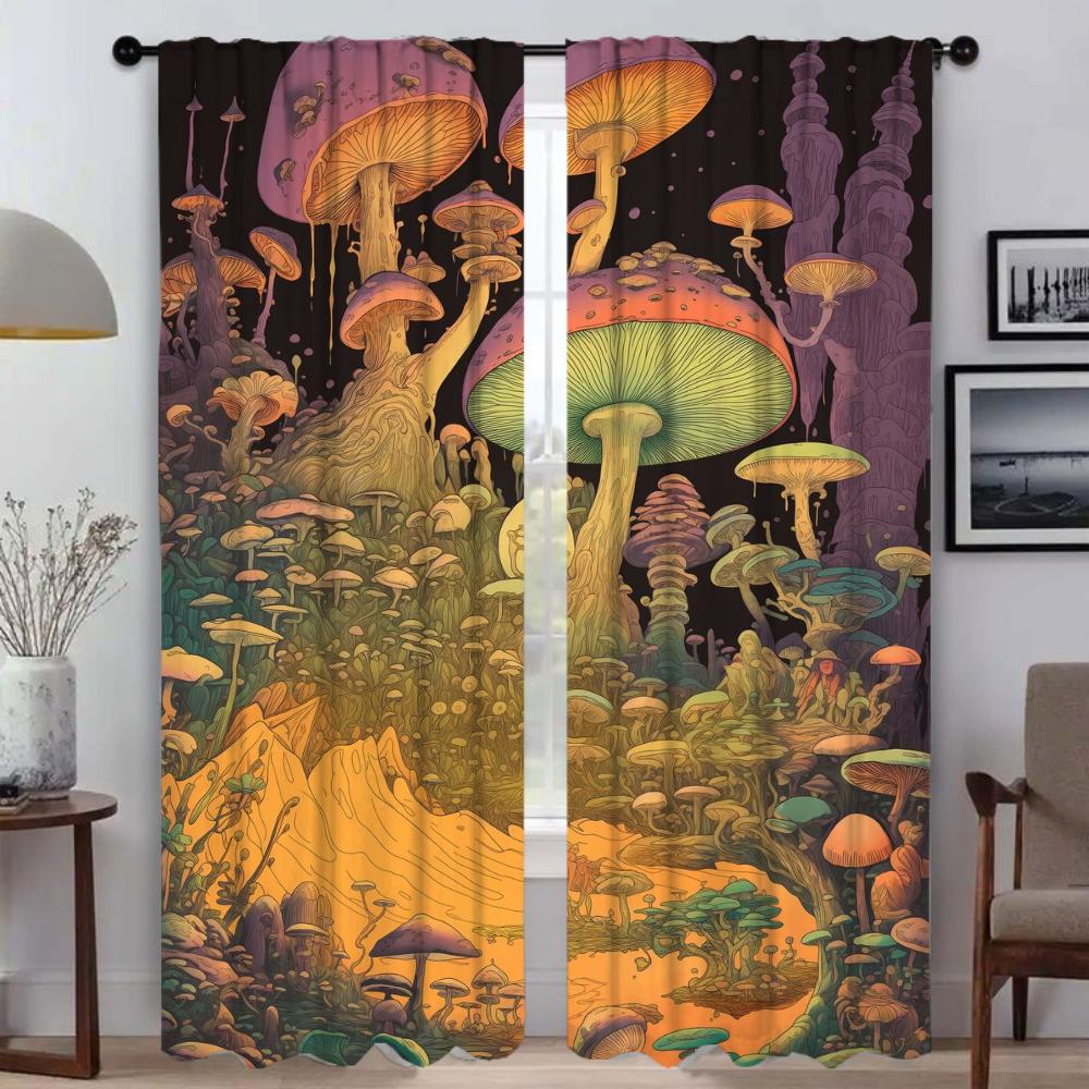 Абстрактные Грибные Узоры Домашний Интерьер Шторы 2 Части Современные Шторы Для Гостиной Для Камеры Жалюзи Затемняющие Шторы Шторы