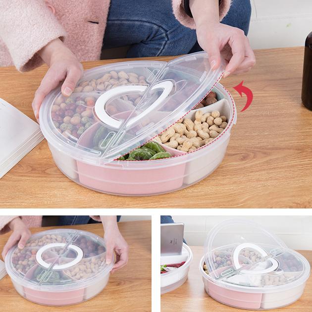 Персонализированный переносной контейнер для влаги с крышкой, пластиковая коробка для сухофруктов PPS, большая креативная коробка для закусок в гостиную, поднос для конфет