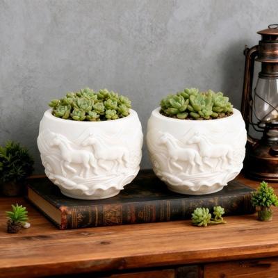 Новая силиконовая форма с тиснением лошадей DIY формы для гипса лошади Форма для чашки ароматической свечи Инструменты для гипса Форма для эпоксидной смолы
