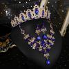 Luxury Bridal Jewelry Sets Baroque Style Rhinestone Bridal Crown Tiara Earrings Necklace Women