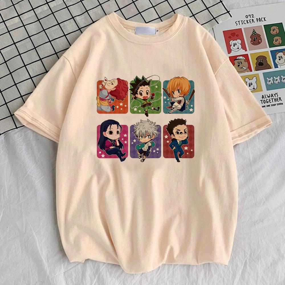 Hunter x Hunter Киллуа Золдик Хисока Курапика Гон футболка женская харадзюку Удобная хип-хоп рубашка Y2k Женская с принтом Пастельный