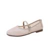 Fashion Women Shoes 2025 Summer New Breathable Mesh Buckle Strap Square Toe Mary Jane Flat Shoes Comfortable Soft Sole Women Loafers