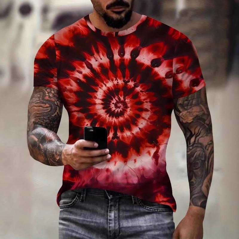 Новая 3D футболка для мужчин, короткий рукав в стиле хип-хоп, мужская футболка Fire Ball Harajuku