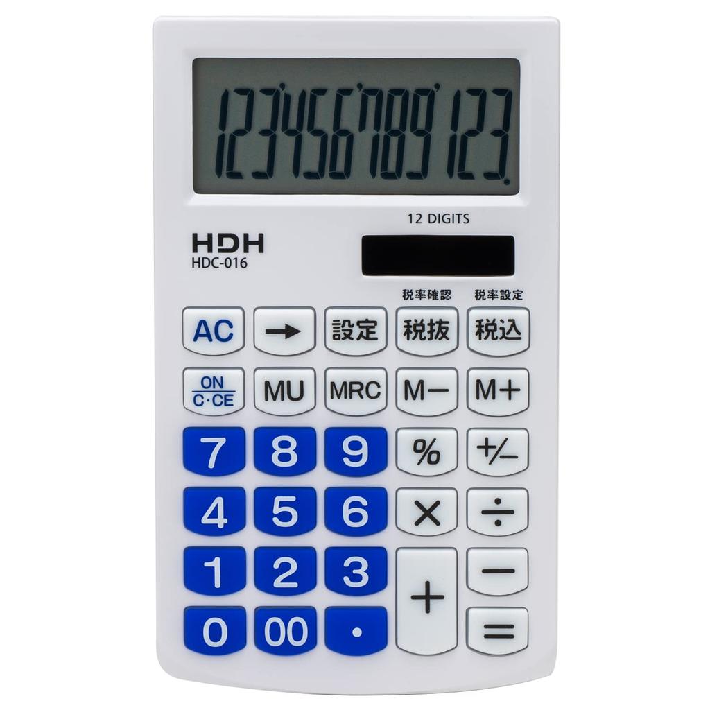 Hodogaya Electronic Sales Calculator 12 Digits Small Notebook Type Cover Included Quick Start Compatible White 85177