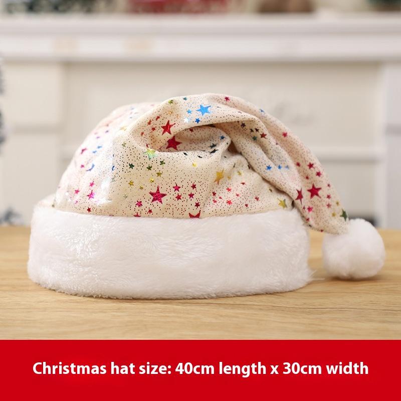 Рождественская шапка красная супермягкая бронзовая разноцветные звезды взрослая шапка рождественская праздничная вечеринка наряд