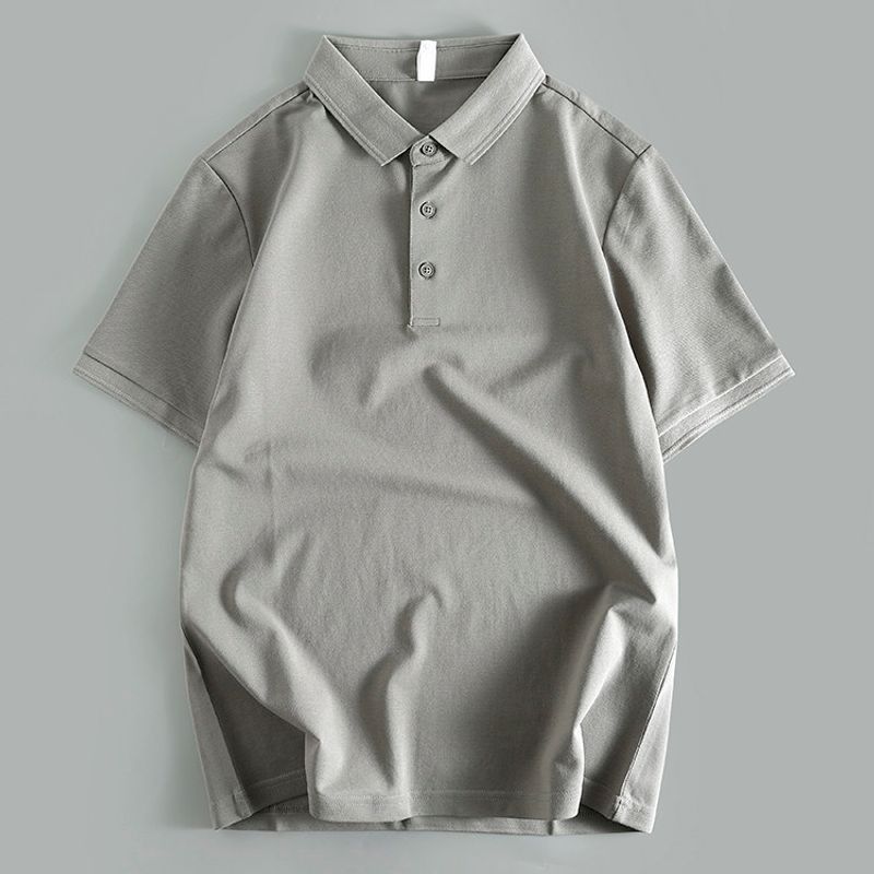 European Sheet Cattle Goods Summer Pure Cotton Multi-Color Lapel Youth Export Export Men's Short-Sleeve Polo Shirt Thin Half Sleeve