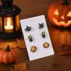 Halloween Bow Dangle Earrings Pumpkin Ghost Pattern Drop Earrings Holiday Party Decor Earrings for Women
