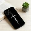 Чехол для телефона с крестом для iPhone 17,16,15,14,13,12,11 Plus,Pro Max,XS, Мягкий силиконовый черный чехол