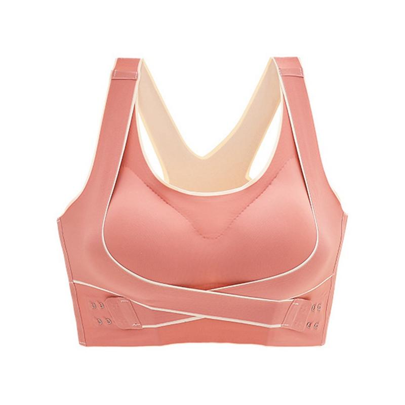 Женский невидимый передний крест с застежкой, противоударный спортивный бюстгальтер для йоги, красивый повседневный бюстгальтер без косточек для фитнеса с перекрестной застежкой сзади