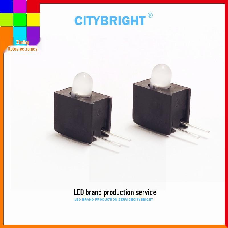 Белый матовый светодиодный шарик 3 мм с центральным основанием-стойкой с одним отверстием