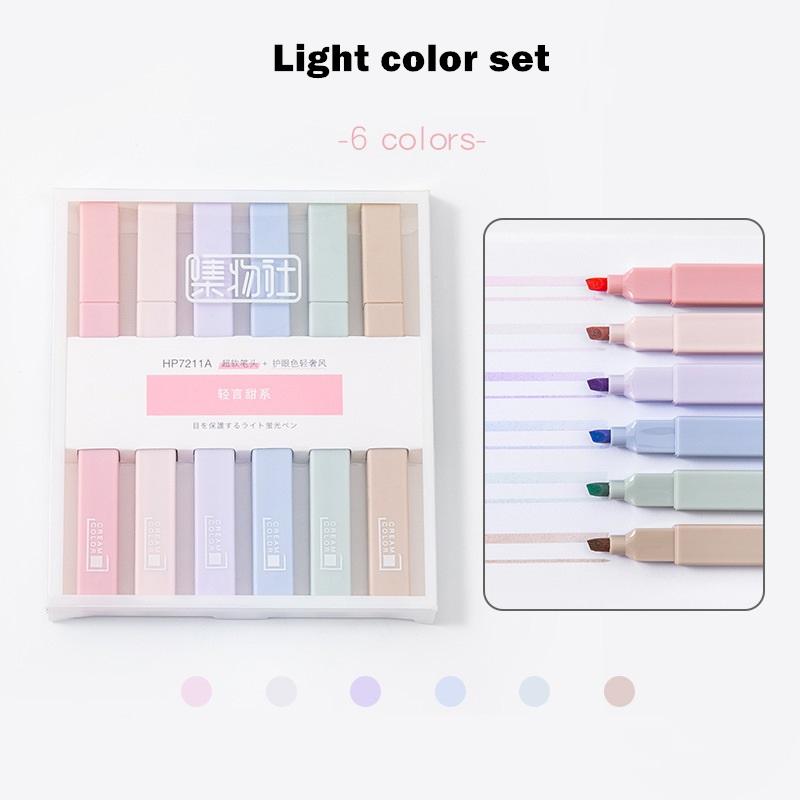 6 шт., легкий роскошный стиль, цветной набор маркеров-маркеров, супер мягкий наконечник, лайнер Morandi, краска для рисования, художественная школа