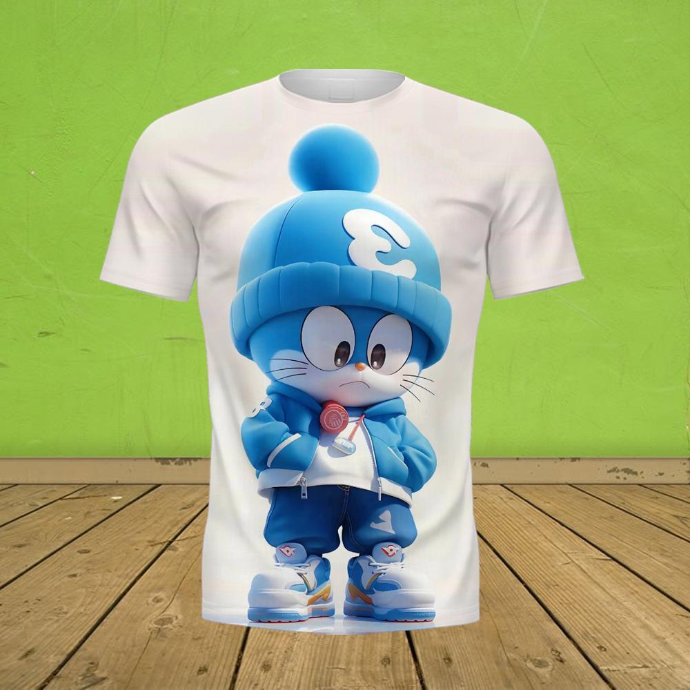 Летняя минималистичная футболка с принтом животных и кошек, свободная футболка с круглым вырезом и короткими рукавами с 3D-принтом