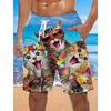 Men's Beach Shorts Summer Surfing Shorts Cat Pattern Casual Sports Shorts Men's Beach Shorts