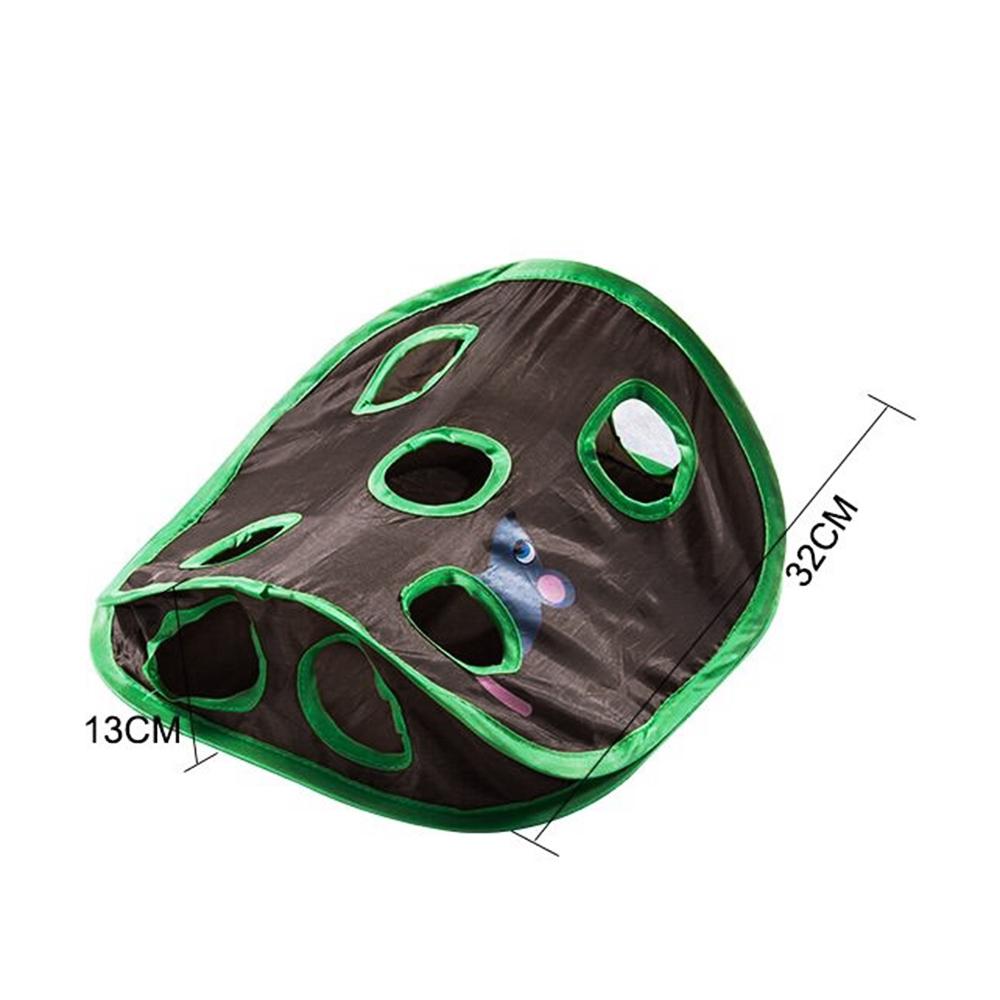 Hide and Seek Mouse Cat Toy 9 Holes Interactive Pet Cat Teaser Trainning with Bell Ball Folding