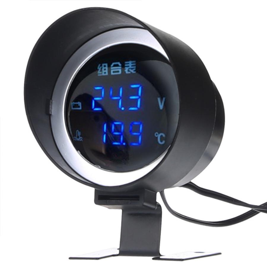 Universal DC 12V/24V Car LCD Digital Voltmeter Water Temp Gauge Meter with Sensor