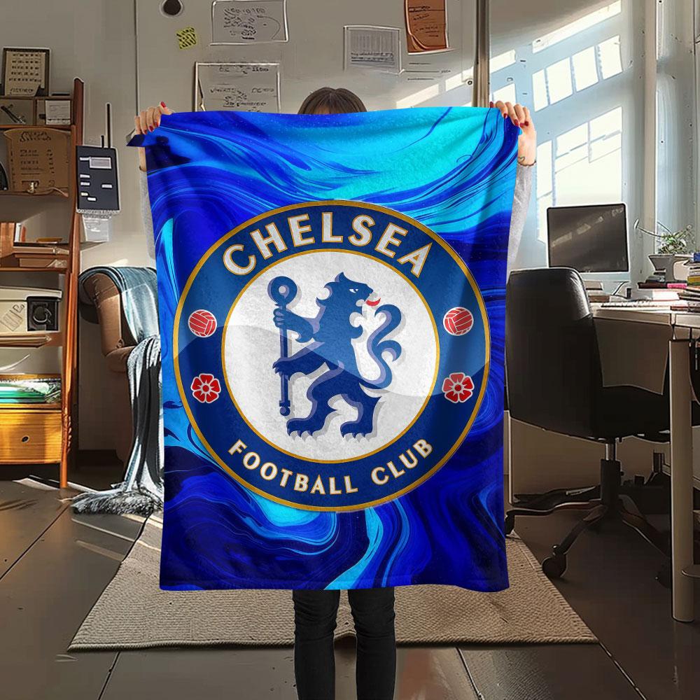 1PC Chelsea F Patterned Flannel Blanket Suitable For All Seasons for Home Decor Warmth and Comfort Gifts Holiday Present