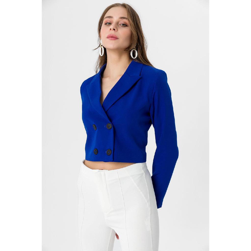 Women's Short Button-closed Blazer Jacket 245071 -