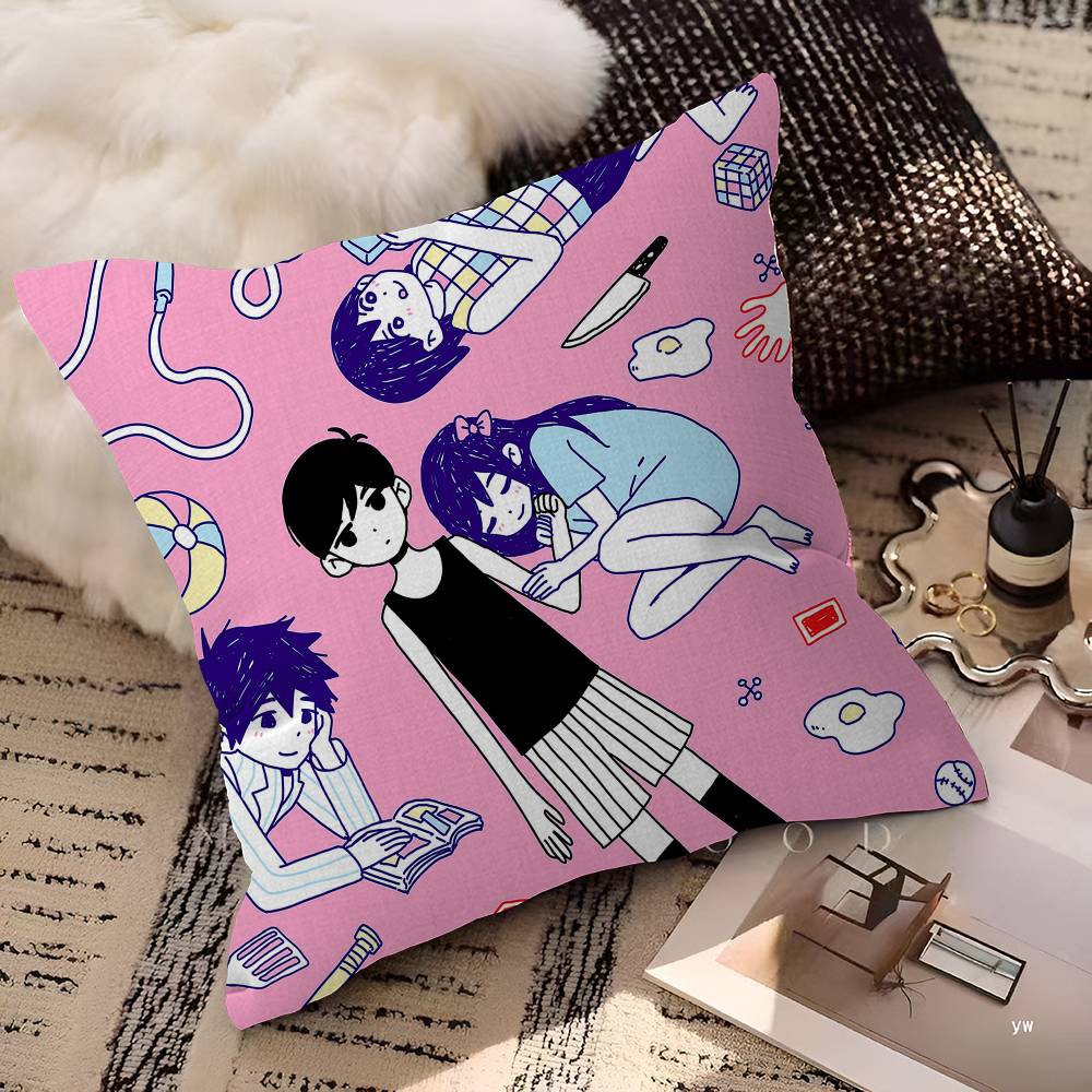 OMORI GAME Подушка Аниме Подушка Диван Кровать Подушка для головы Наволочка Чехол для подушки 45x45 см Мода