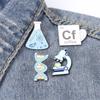 Fashion Beaker Microscope Science Brooches Badges Enamel Pin