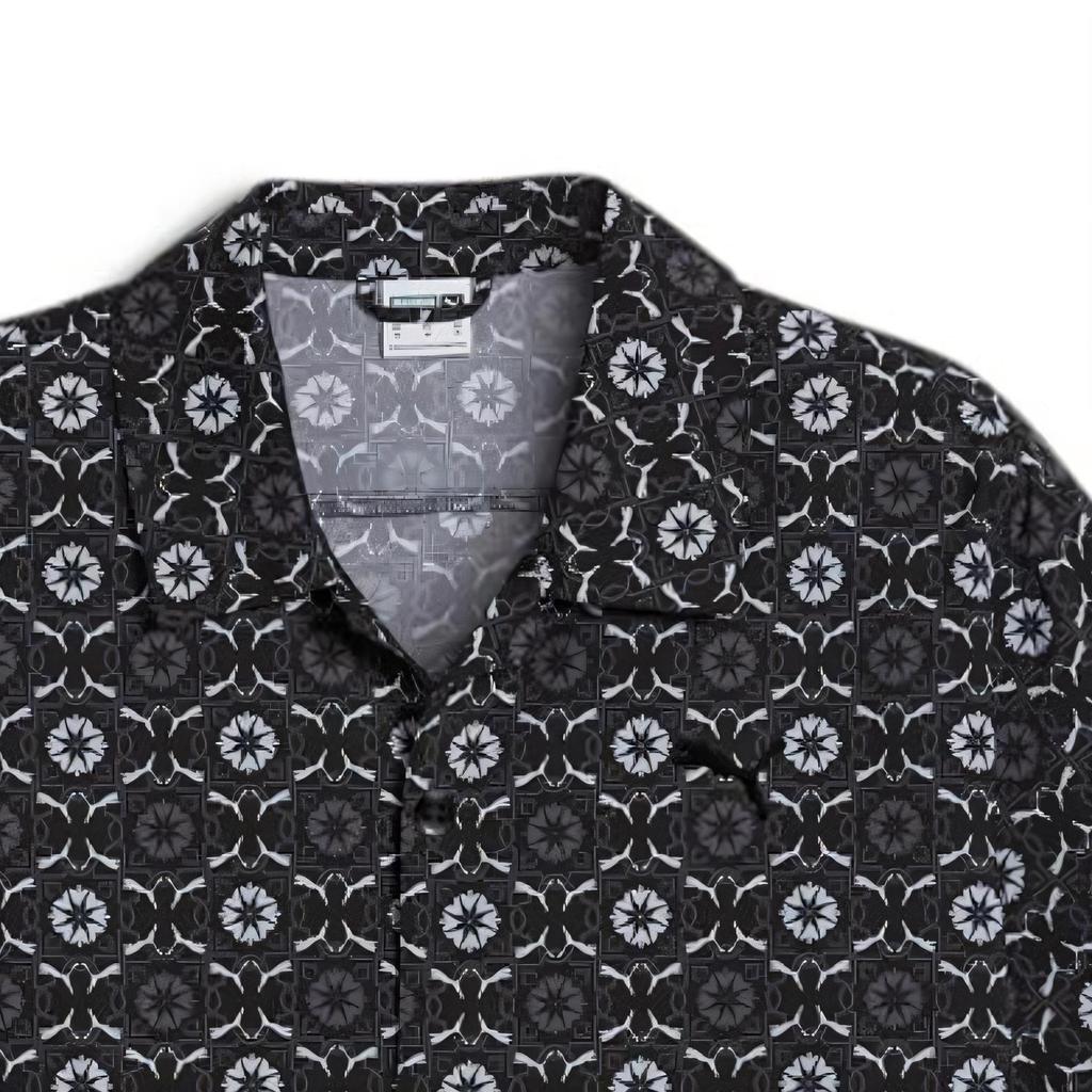 Puma Classics New Prep All-Over Print Fashion Versatile Soft Skin-Friendly Short Sleeve Shirt Unisex Shirts Black 627873-01