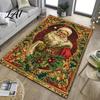 Indoor Non Slip Rug Christmas Area Rug Retro Living Room Anti-Slip Festive Skid for Laminate Carpet Plush Home Entrance Bedroom Bathroom Durable
