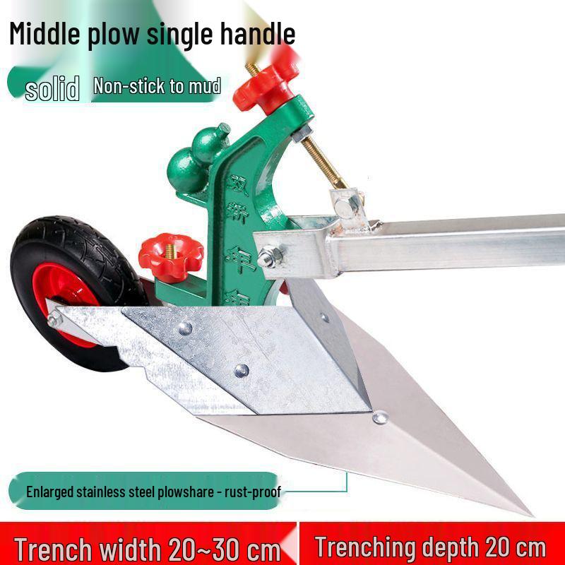Manual Hand-Pulled Plow: Micro-Tiller & Ridger - Ideal for Seniors and Home Use