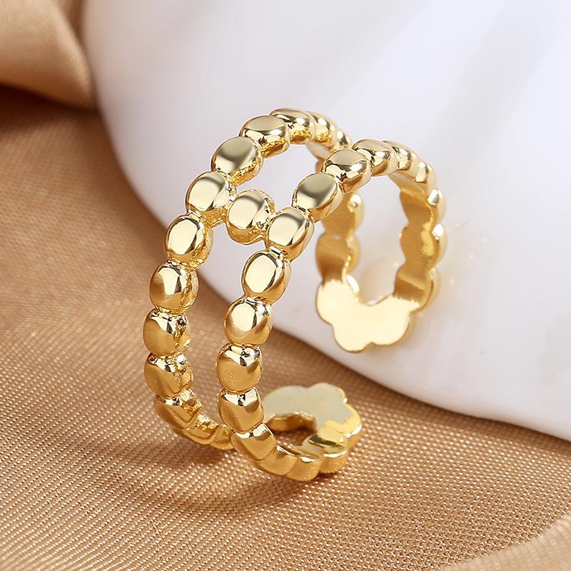 925 Sterling Silver Ring Open Adjustable Silver/Gold for Women Exquisite Student Girlfriend Jewelry Accessories Wedding Party