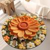 Цветочный Плюшевый Диатомовый Земляной Коврик для Пола 3D Визуальный Цветочный Узор Диатомовая Грязь Коврики для Пола Нескользящий Впитывающий Коврик для Ванной для Спальни Кухни Прихожей
