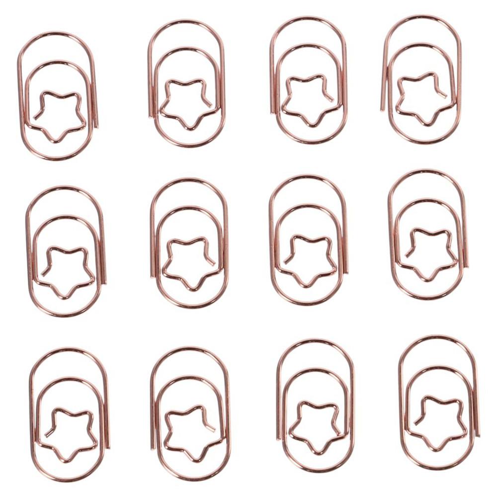 50PCS Metal Bookmark Star Shaped Memo Clips Set Home Binder Clips