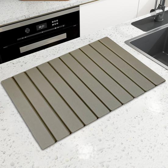 Diatom Ooze Bathroom Mat Anti-Slip Foldable Quick Water Absorbent Bathroom Rug Foldable