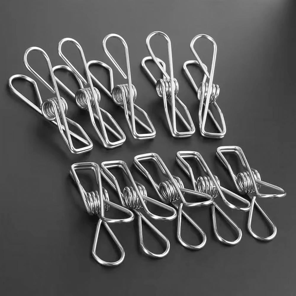 Stainless Steel Clips Clothes Pins Pegs Holders Clothing Clamps Sealing Clip Household Clothespin Hangers Sheet Set