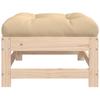 Garden Stool with Cushion Solid Pine Wood