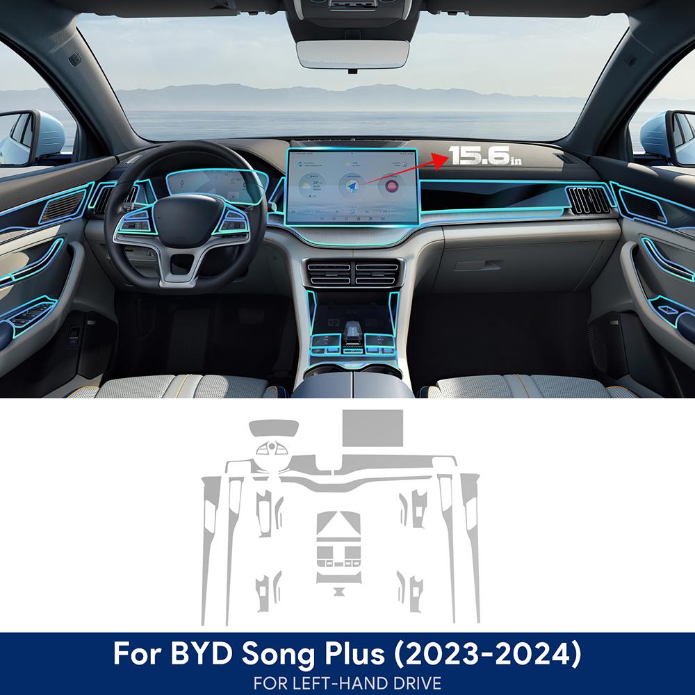 Для BYD Seal U Sealion 6 Song Plus DMI EV -2024 Автомобильный центральный экран навигации приборной панели TPU Защитная пленка для интерьера
