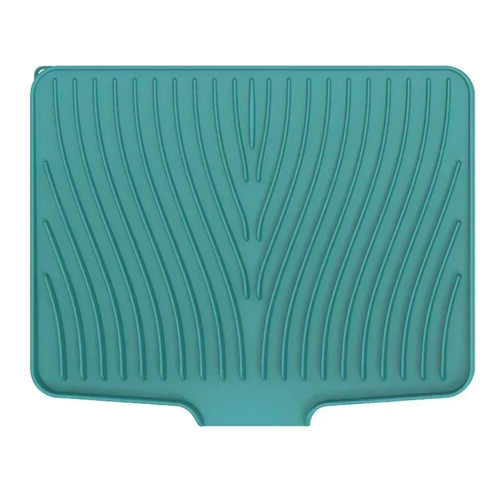 Efficient Water Drainage Mat Heat Resistant Mat Drying Mat For Dishes Silicone Drying Pad Functional Kitchen Tool