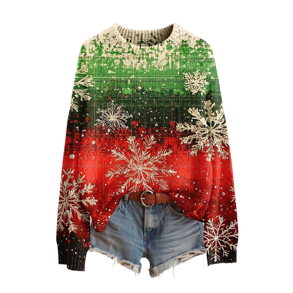 Женский смешной женский рождественский свитер с круглым вырезом, рождественский джемпер, рождественский наряд, уродливый свитшот, рождественский костюм