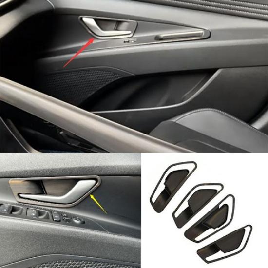 Для Hyundai Elantra 2021-2024 Отделка накладки ручки замка внутренней двери под дерево 4 шт.