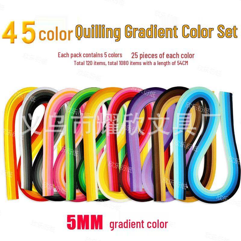 9-цветные градиентные полоски для квиллинга 5 мм x 54 см - Ручные материалы для квиллинга